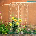 thumbnail image 6 of 4-Pack 86.7" H x 19.7" W Rust-Resistant Metal Garden Trellis for Climbing Roses, Vines & Vegetables - Cream White Outdoor Decor, 6 of 7