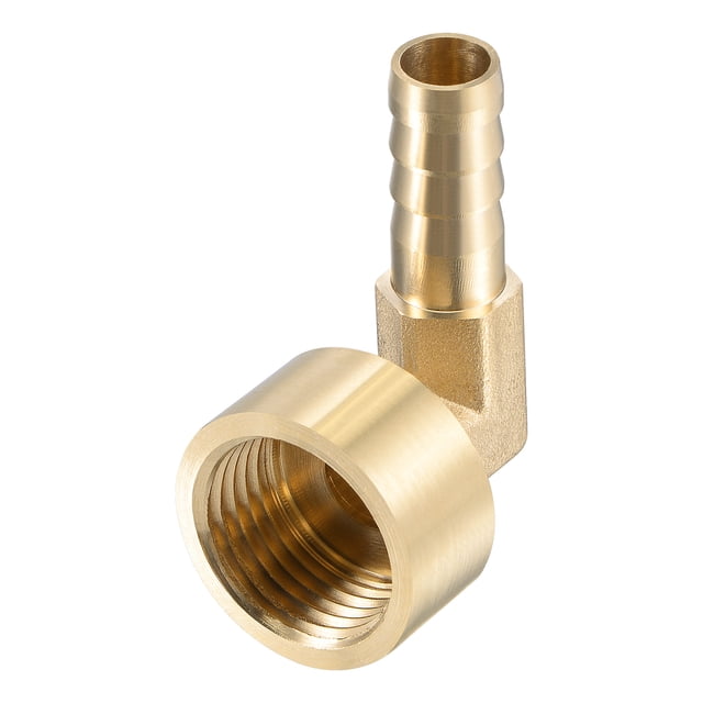 Unique Bargains 10mm Barbelé x G1/2 Femelle Filetage Laiton Tuyau Raccord Coude
