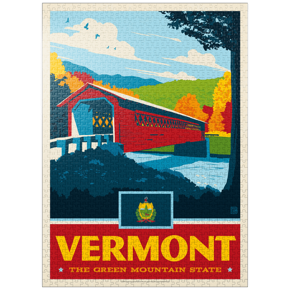 MyPuzzle - Vermont: The Green Mountain State - Premium 1000 Piece Jigsaw Puzzle for Adults