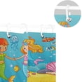 thumbnail image 5 of Mermaids Undersea Bath Shower Curtain Liners - 72x72in - 100% Polyester - Waterproof with C-Shaped Curtain Hook Modern Bathroom Decoration 1 Panel, 5 of 5