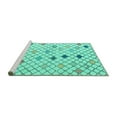 thumbnail image 2 of Ahgly Company Machine Washable Indoor Round Solid Turquoise Blue Modern Area Rugs, 6' Round, 2 of 4