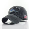 thumbnail image 1 of Gorra de béisbol de algodón negra bordada con sombrero de tiburón brillar Electrónica, 1 of 3