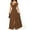 Brown, variant on Aobny Black Fancy Dresses Formal Prom A-Line Maxi Crew Neck Short Sleeve Women Casual Dresses