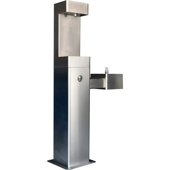 Outdoor Drinking Fountain with Bottle Filler, Stainless Steel