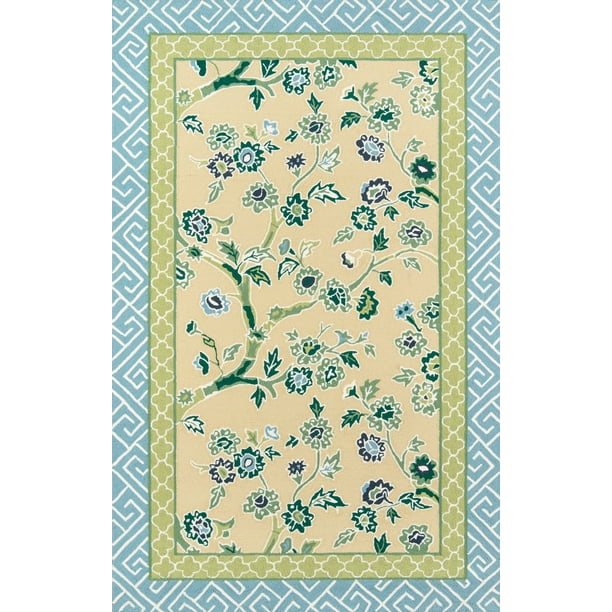 Momeni Indoor/Outdoor Floral Flowers & Plants Transitional Area Rugs
