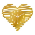 thumbnail image 1 of Reloj de pared en forma de corazón, movimiento silencioso, números arábigos analógicos, reloj colgante, Oro, 1 of 9