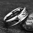 thumbnail image 4 of 8mm Men's Silver and Black Tungsten Ring Wedding Band with Damascus Pattern Size 7-12, 4 of 5