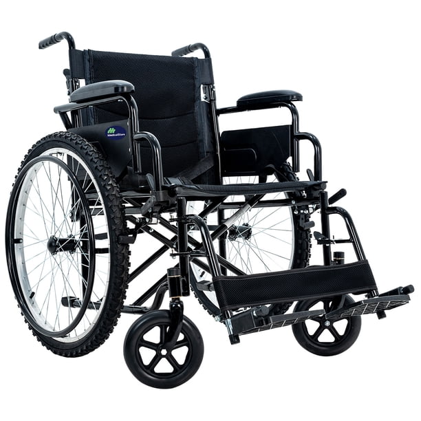 MEDICAL STORE Silla De Ruedas Ligera Adulto Mayor Todo Terreno Traslado Plegable Compacta Con Freno De Mano Rehabilitación Con Descansa Pies Abatible