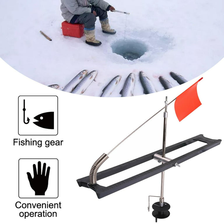 Ice Fishing Tip Ups Rail Style with Orange Foldable Durable, Men's, Size: 44x9.5cm, Other