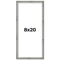 8x20 Frame Silver Grey Distressed Solid Wood Picture Frame | 0.75 Inch Moulding Width | Interior
