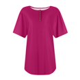 thumbnail image 3 of NAMTYQX Womens Short Sleeve Tops Comfort Baggy Soft Round Neck Plus Size Casual Short Sleeve Solid Color Trendy Dark Purple Size 3XL, 3 of 5