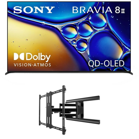 Sony K65XR80M2 65 Inch Bravia 8 QD-OLED 4K HDR Google TV with a Kanto PMX700 Pro Series Full Motion Dual Stud Mount (2025)