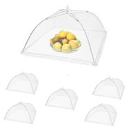 6 Pack Food Covers,17 Inch Pop-Up Encrypted Mesh Plate Serving Tents, Fine Net Screen Umbrella for Outdoors, Parties, Picnics, BBQs, Reusable and Collapsible