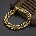 thumbnail image 5 of QQTDFG 6mm-18mm Fashion Women Men Stainless Steel Miami Curb Chain Bracelet Bangle Gift-Gold-18mm-10 inches bracelet, 5 of 5