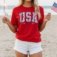 thumbnail image 3 of 250th Anniversary USA Shirt, 4th of July Shirts for Women and Men, Floral America 250 Tshirt, Patriotic Womens Tops, 3 of 7