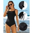 thumbnail image 4 of Charmo Ribbed One Piece Tummy Control Swimsuits for Womens Tie Side Bathing Suits Ladies Sexy Monokini Swimwear, 4 of 11