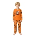 thumbnail image 2 of Halloween Family Pajamas Set Long Sleeve Crew Neck, Soft Matching Halloween Pajamas with Ghost Sunflower Wreath Spider Web Print, Cute Family Halloween Pajama Set Sleepwear, 2 of 7