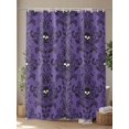 thumbnail image 4 of Fsddascl Purple Halloween Shower Curtain Set - Standard 72" x 72" Washable Bathtub Curtain with 12 Hooks, Horror Spooky Skull Floral Vintage Waterproof Fabric Stall Shower Curtains for Bathroom, 4 of 6