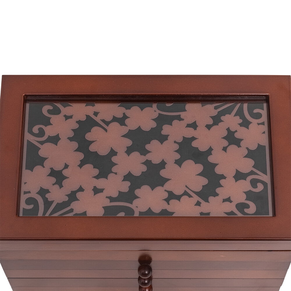 Kepooman Jewelry Organizer Small Jewelry 6 Layers Case with 5 Drawers for Women & Girls, Brown Kepooman Jewelry Organizer Small Jewelry 6 Layers Case with 5 Drawers for Women & Girls, Brown