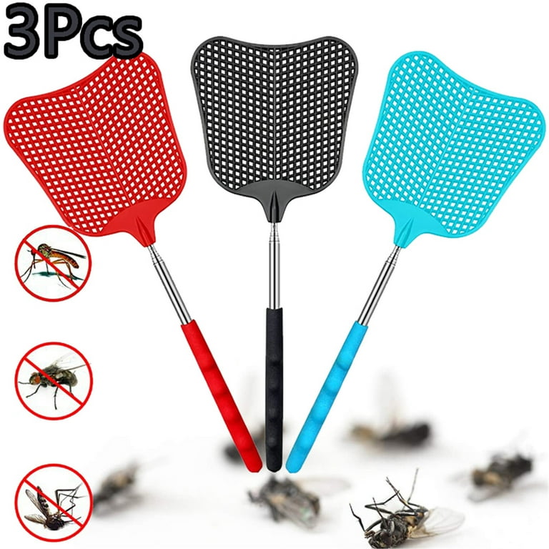 Elbourn Bug Fly Swatter – Braided Plastic Handle 3 Pack Fly Swatters –  Indoor / Outdoor – Pest Control fly swatter 