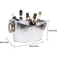 thumbnail image 2 of Tina para bebidas de acero inoxidable de 9 l, cubo de hielo grande con asas, cubo para bebidas de champán para fiestas, 2 of 5