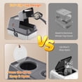 thumbnail image 3 of Caja de arena para gatos HAPAW de acero inoxidable con tapa abatible extra grande, 3 of 8