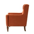 thumbnail image 2 of Upholstered Wingback Reading Accent Chair Fabric Armchair Wood Legs Removable Cushion Living Room Orange, 2 of 10