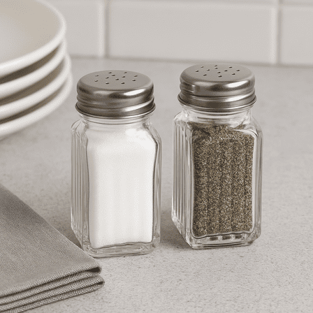 Clear Glass Salt and Pepper Shakers, 2-Count Set