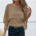 thumbnail image 5 of ZJXFGS Fall Blouses for Women 2025 Womens Work Tops Blouses for Women Casual Fall Thermal Shirts for Women Women Blouses Dressy Casual Cute Blouses for Women Work Blouses Brown 2XL, 5 of 9