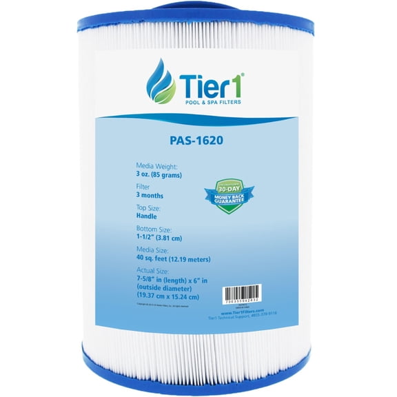 Tier1 Pool & Spa Filter Cartridge | Replacement for Waterway 817-0050, Front Access Skimmer, Pleatco PWW50P3, Filbur FC-0359, Unicel 6CH-940 and More | 45 sq ft Pleated Fabric Filter