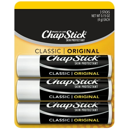 (3 pack) ChapStick Classic Lip Balm Tube, Original, 3 (Best Chapstick For Extremely Dry Lips)