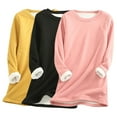 thumbnail image 2 of ATOYSOY Women's Warm Solid Color Pullover Crew Neck Sweatshirts Outwear Casual Fuzzy Shirts 3 Pack Plus Size Fleece Basic Tops Long Sleeve Thicken Tees Fall Winter Black L, 2 of 6