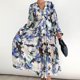 thumbnail image 4 of Faldas largas Vestido largo bohemio para mujer, vestido bohemio fluido de manga larga con estampado Floral y corte en A, vestido veraniego de moda con vuelo grande, ropa de playa Kuymtek Azul T XL para Mujer, 4 of 6