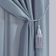 thumbnail image 4 of Chezmoi Collection Royal 4-Piece Jacquard Floral Window Curtain Set, Grayish Blue/Gray, 4 of 7
