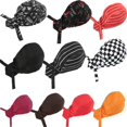 thumbnail image 4 of Gorro de cocinero, pañuelo para la cabeza para camareros masculinos y femeninos, gorro de cocinero universal con punta cerrada, gorro de pirata para cocina y tienda de sushi, 4 of 5