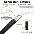 thumbnail image 3 of 1/0 AWG Battery cable with Terminals, Pure Copper Wire, Auto, Solar Inverter, Welding, Golf Cart Battery Cable, Lawn Mower, Motorcycle (Black Wire, 20 FT (240 in), 3/8" Lugs on Both Ends, 1pc), 3 of 6