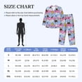 thumbnail image 2 of Salouo Bees And Daisies Striped Print Button-Front Long Sleeve Pajama Set for Men, Soft 2Pjs Men's Long Sleeve Sleepwear -X-Large, 2 of 7