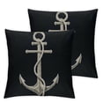 thumbnail image 2 of JRXY Anchor Pillow Case Navy Blue White Nautical Sailing Decor Anchor Square Cushion Cover Pillowcase Home Decorative Armchair Bedroom Livingroom,2 Pcs White, 2 of 6