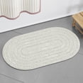thumbnail image 2 of Beautiful Oval Cotton Bath Rug by Drew Barrymore, Off White, 20" x 34", 2 of 10