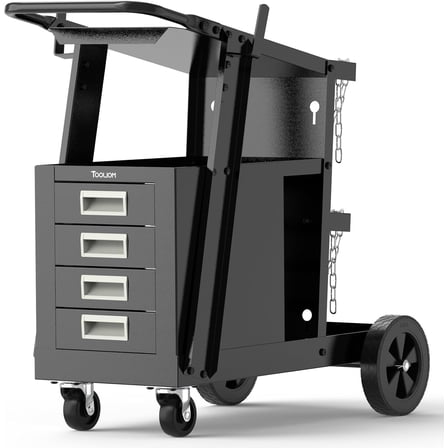 Welding Cart with 4 Drawers, Rolling, 360° Swivel Wheels