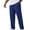 01#Dark Blue, variant on Men's Casual Straight Leg Trousers - Breathable Relaxed Fit Pants with Design Patch