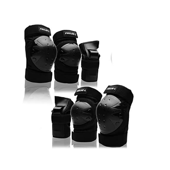 YJJSKEJI Protective Gear Set for Adult/Youth Knee Pads Elbow Pads Wrist Guards for Skateboarding Cycling Bike BMX Bicycle Scootering 6pcs