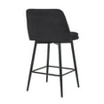 thumbnail image 5 of MAYEERTY Counter Height Swivel Bar Stools Set of 2 360° Swivel Upholstered 25.6 Seat Height Linen Cloth Black Linen Kitchen Island Pub, 5 of 6