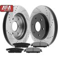 thumbnail image 4 of Afa Motors Rear Brake Rotors 345mm Drilled Slotted Brake Rotor & Ceramic Pads Fits for Chevrolet Silverado 1500 Tahoe Avalanche Suburban, GMC Sierra 1500 Yukon XL, 4 of 6