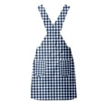 thumbnail image 4 of Bobifish Toddler Girls Suspender Dress Kids Girls Sleeveless Plaid Printed Cross Back Dress With Pocket Casual Kids Girls Dresss, 4 of 6