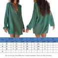 thumbnail image 2 of Suéter Mono básico con cuello vuelto para mujer, traje holgado de estilo Vintage con cuello en V para vacaciones Ygjytge Verde T L para Mujer, 2 of 7