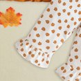 thumbnail image 6 of YIWULA Toddler Baby Girl Halloween Outfit Pumpkin Print Long Sleeve Shirt And Bell Bottoms Pants Halloween Baby Clothes(18-24 Months,Orange), 6 of 7