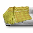 thumbnail image 2 of Yellow Soft Flannel Fleece Blanket, Illustration Different Patterns in Flat Design Zigzag Dots Vertical Lines Retro, Cozy Plush for Indoor and Outdoor Use, 50" x 70", Yellow Orange, by Ambesonne, 2 of 5