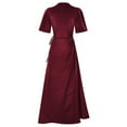 thumbnail image 5 of DHFJKG Womens Elegant Long Dress Short Sleeve Wrap V Neck Slim Fit Maxi Evening Gown For Banquet Party Trendy Dresses, 5 of 8