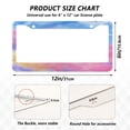 thumbnail image 7 of Aluminum License Plate Frame 2 Pack Car Exterior Accessory Car Tag Holder for Front Rear Plates Cars Decor Tie-dye Clouds Pattern, 7 of 7